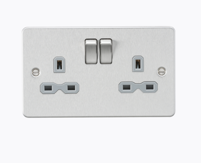 BRUSHED CHROME FLATPLATE GREY INSERT