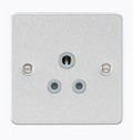 5A Unswitched Socket - Brushed Chrome with Grey Insert FP5ABCG