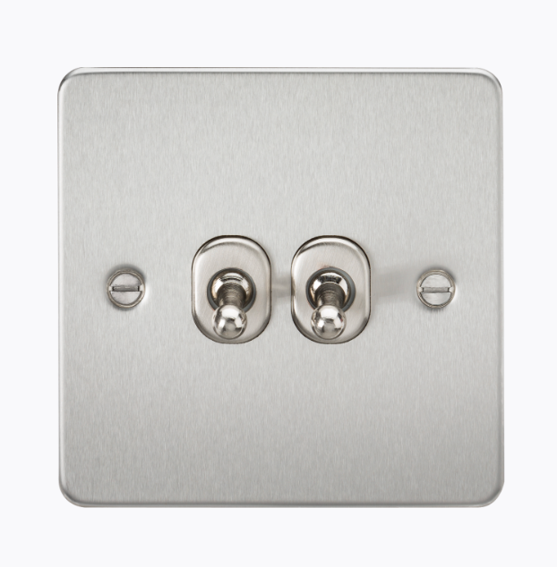 10AX 2G 2-way Toggle Switch - Brushed Chrome FP2TOGBC