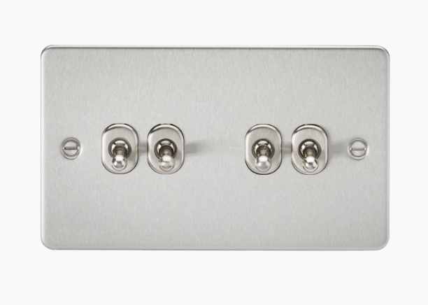 10AX 4G 2-way Toggle Switch - Brushed Chrome FP4TOGBC