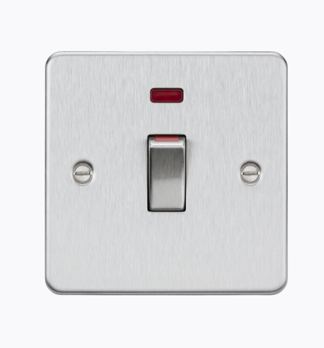 45A DP Switch with Neon (1G size) - Brushed Chrome FP81MNBC