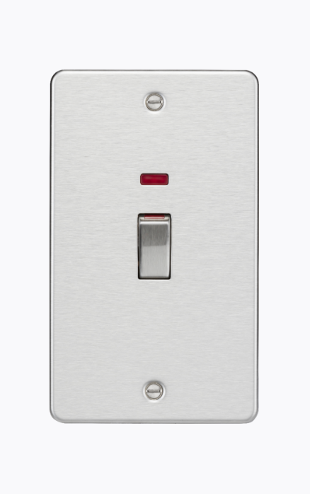 45A DP Switch with Neon (2G size) - Brushed Chrome FP82MNBC