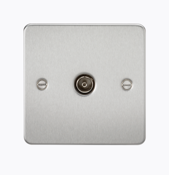 TV Outlet (non-isolated) - Brushed Chrome FP0100BC