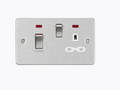 45A DP Switch & 13A Socket with Neons - Brushed Chrome with White Insert FPR83MNBCW