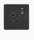 13A 1G DP Switched Socket - Matt Black with Black Insert SFR7000MBB