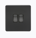 10AX 2G 2-way Switch - Matt Black with black rockers SF3000MBB