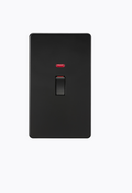 45A DP Switch with Neon (2G size) - Matt Black SF82MNMBB