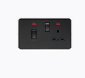 45A DP Switch & 13A Socket with Neons - Matt Black with Black Insert SFR83MNMBB