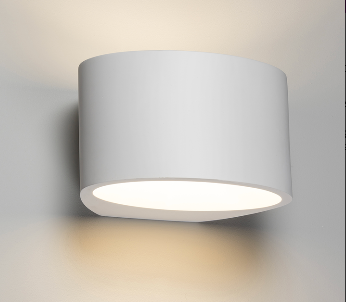 230V G9 40W Curved Up and Down Plaster Wall Light 200mm PWL3