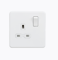 13A 1G DP Switched Socket - Matt White with White Insert SFR7000MW
