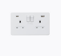 13A 2G SP Switched Socket with Dual USB A+C (5V DC 4.0A shared) - Matt White with White Insert SFR9940MW