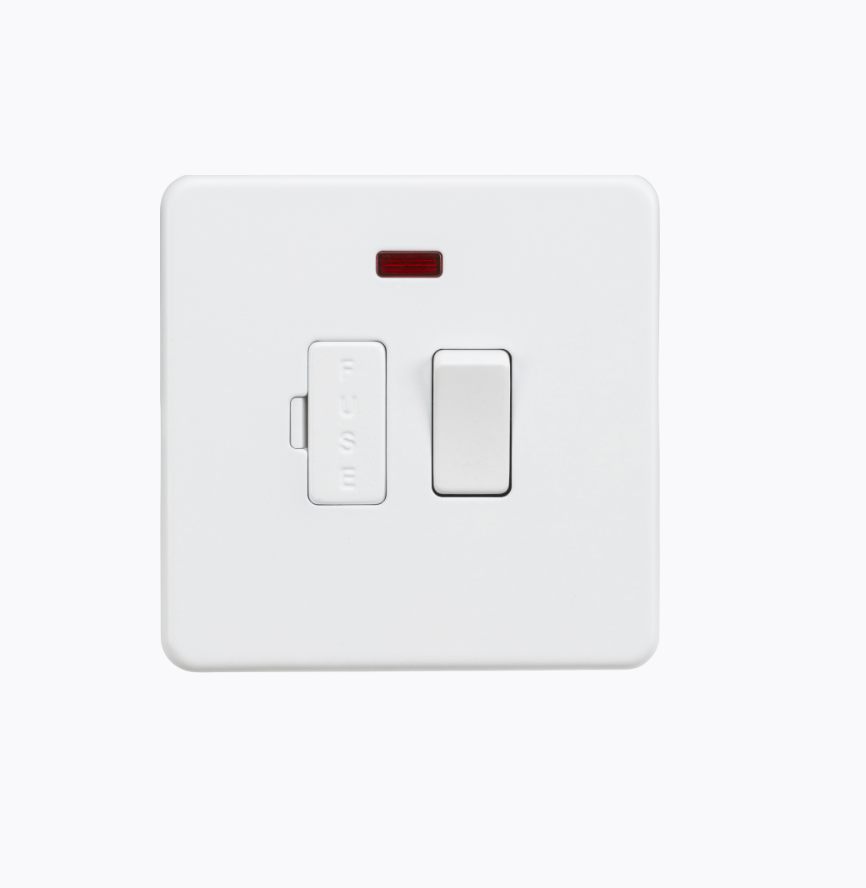 13A Switched Fused Spur Unit with Neon - Matt White SF6300NMW
