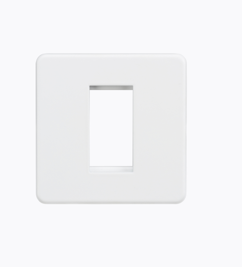 Screwless 1G Modular Faceplate - Matt White SF1GMW
